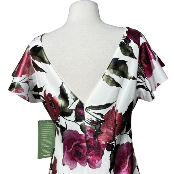 JH Evening Jessica Howard Floral Pink and White Size 14 New With Tag - Picture 3 of 9